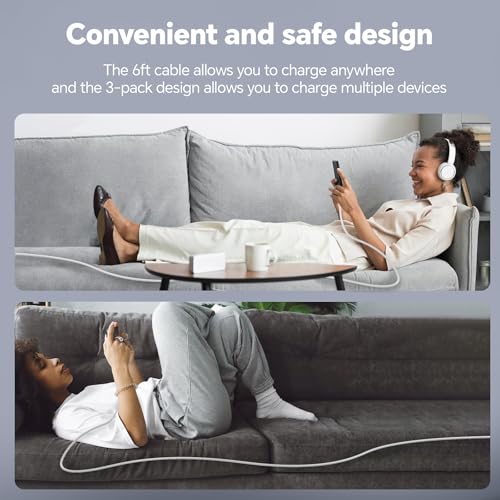 Premium 10 FT USB C to USB C Charger Cable – Dual Pack 100 W Fast Charging, Nylon Braided Design for i Phone 16 Series, Mac Book, and Samsung Galaxy S24 – Stylish Pink Color for Enhanced Durability and Flexibility