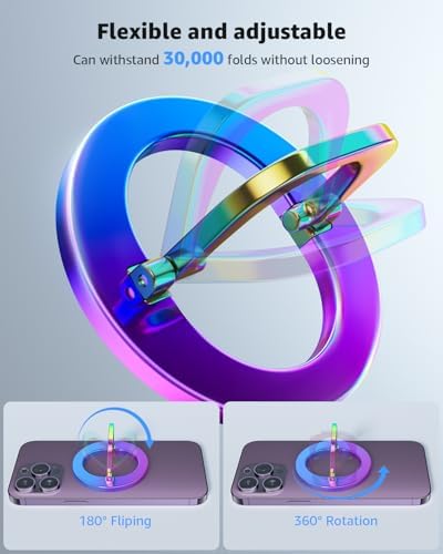 Glitter Silver Magsafe Ring Holder by SUPERONE – Magnetic Phone Grip & Adjustable Stand for i Phone 16/15/14/13/12 Series – Premium Compatibility & Secure Hold for Effortless Use and Stylish Protection