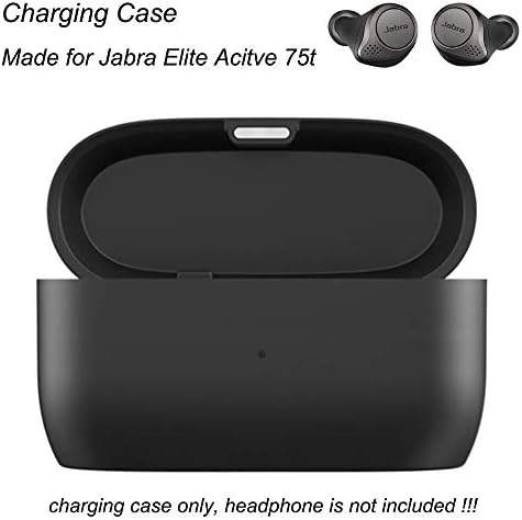Compact High-Capacity Charging Cradle for Jabra Elite 75 t & Active 75 t – 700 m Ah Power Station for Superior Sound Quality and Ultimate Travel Flexibility in Sleek Black Design