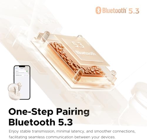 Affordable Sound PEATS Clear Wireless Earbuds – Bluetooth 5.3 Headphones with 12 mm Drivers for Deep Bass, Enhanced Call Clarity with Dual Mic and ENC, Gaming Mode for Low Latency, 40-Hour Playtime, IPX4 Water Resistance, Custom EQ via App for Tailored Audio Experience