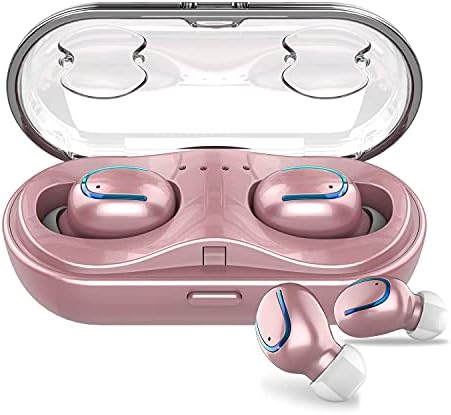 Experience Unmatched Comfort with True Wireless Earbuds for Small Ears – Bluetooth 5.1 Headphones with 48-Hour Playtime, IPX7 Waterproof Rating & Noise Cancelling Mic – Perfect for i Phone, Samsung & Galaxy Users – Stylish Rose Gold Design for Men and Women