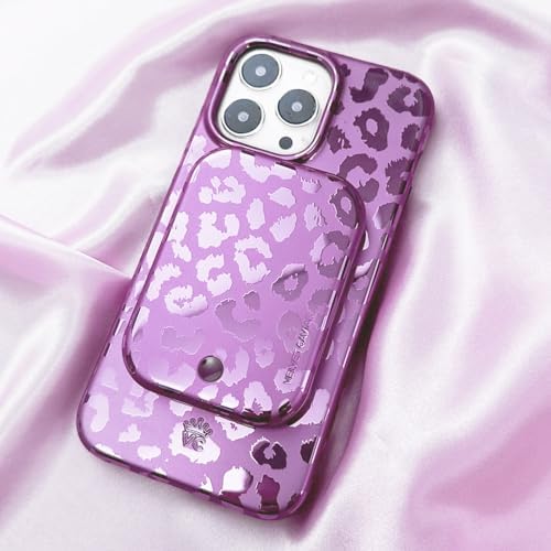 Stylish Hot Pink Leopard VELVET CAVIAR Magnetic Power Bank – Mag Safe Compatible Slim Charger for i Phone 12, 13, 14, 15 – Fast 5000 m Ah Portable Battery Pack with USB-C for Effortless Charging on the Go
