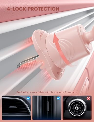 Lamicall 2025 Car Phone Holder with Wider Clamp & Metal Hook – Enhanced Air Vent Mount for Thick Case Compatibility, 360-Degree Rotation, Easy Installation, Dark Grey Finish for Ultimate Hands-Free Navigation and Safety