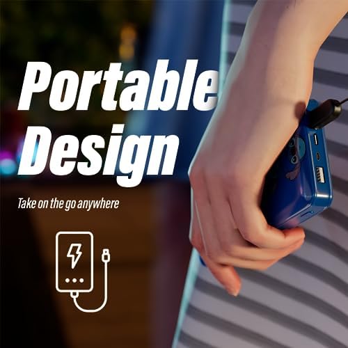 Disney Lilo and Stitch 10,000 m Ah Portable Power Bank – Universally Compatible Phone Charger with USB Port – Ideal for Stitch Fans, Teens, and Adults – Fun and Functional Gift for On-the-Go Charging Needs