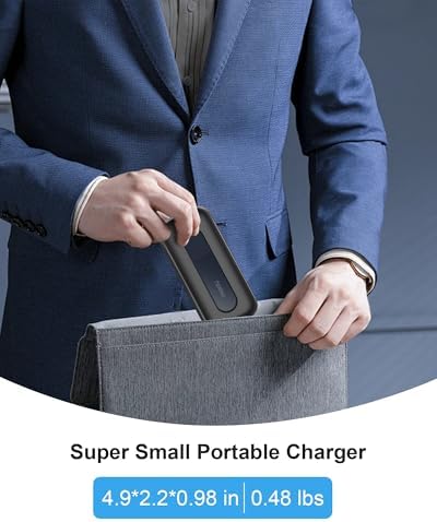 Miady 10000 m Ah PD 30 W Fast Charging Power Bank with Built-in 1.9 ft Retractable USB-C Cable and LED Display – Ultimate Compatibility for i Phone 16/15, Galaxy, Android, and i Pad Devices – Compact, Durable, and Travel-Friendly Battery Pack for On-the-Go Charging