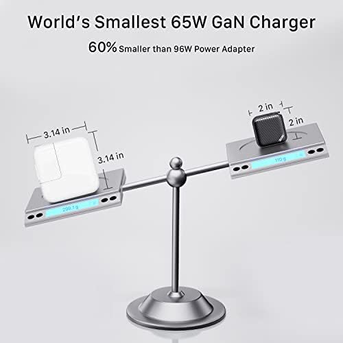 INVZI Ga NHub 65 W USB-C Fast Charger: Triple-Port Wall Charger with PPS Technology for Mac Book Pro/Air, i Phone 15/16 Pro Max, Galaxy S23/S24, and More – Compact, Foldable Design for Ultimate Portability and Rapid Charging Performance