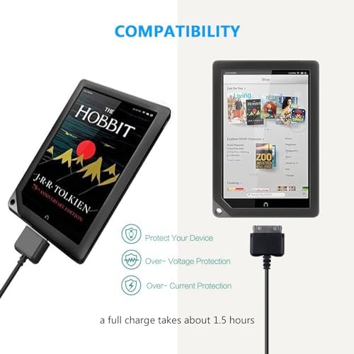 Rapid Charge Micro USB Cable and Wall Adapter for Barnes & Noble Nook HD & HD Plus – Optimized Power Solution for 7-Inch & 9-Inch Tablets with Enhanced Durability and Data Syncing Capabilities
