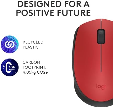 Logitech M170 Wireless Mouse – Ultra-Responsive Optical Tracking, Ambidextrous Design for All Users, 2.4 GHz USB Mini Receiver, 12-Month Battery Life, Perfect for PC, Mac & Laptop – Elevate Your Productivity with Seamless Wireless Freedom