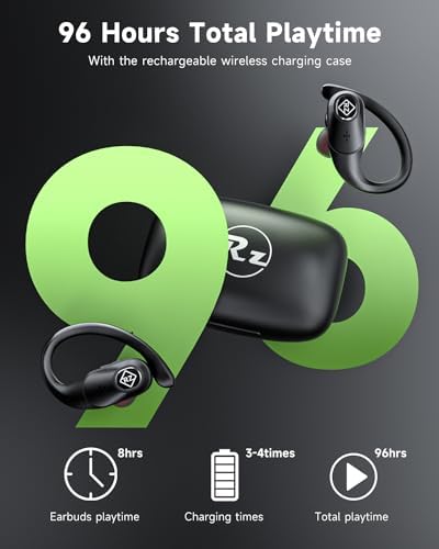 Ultimate Wireless Earbuds – Deep Bass Bluetooth Headphones with 40-Hour Playtime, Waterproof Design, and LED Charging Case – Ideal for Active Lifestyles, Workouts, and Crisp Calls – Ergonomic Fit for Music Enthusiasts and On-the-Go Connectivity