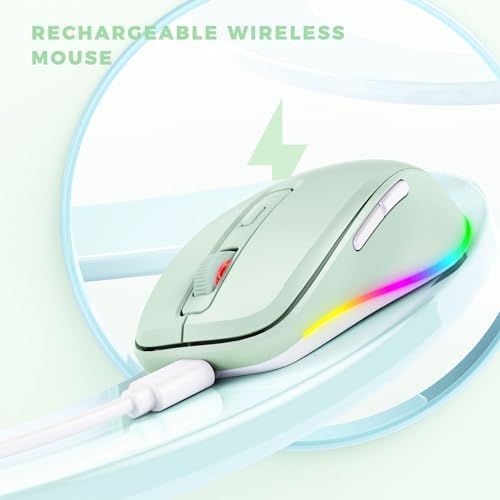 PEIOUS Rechargeable Wireless Mouse with LED – Innovative Jiggler Technology to Keep Your Computer Awake – Sleek Black Design for Optimal Comfort and Productivity