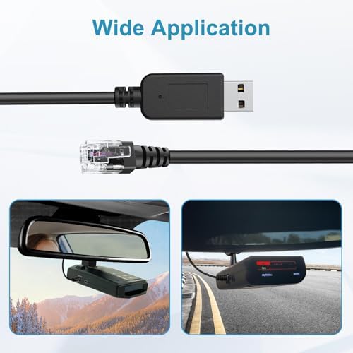 USB to RJ11 Radar Detector Power Cable – 9.84 ft Durable Accessory for Escort MAX 360, Uniden R1/R3/R4, Passport 9500 i, Radenso XP, Beltronics STI – Enhance Detection & Road Safety – Ideal for Long Trips & Daily Commutes – Reliable Plug-and-Play Solution for Optimal Performance and Peace of Mind