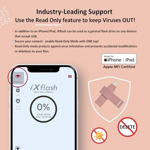 Revolutionize Your Storage with the i Xflash 256 GB Lightning Flash Drive – Apple MFi Certified USB 3.1 for i Phone & i Pad – Fast Data Transfer, Versatile Compatibility with Windows/Mac, Perfect for Hi-Res Audio and Media Backup