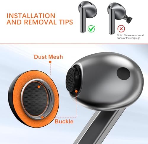 Premium Comfort Hybrid Memory Foam & Silicone Ear Tips for Samsung Galaxy Buds3 Pro – Double-Layer Anti-Slip Design Ensures Noise Isolation, Perfect Fit for Charging Case, 3 Pairs (Black Orange, Size L) – Transform Your Audio Experience with Superior Sound Quality and All-Day Comfort