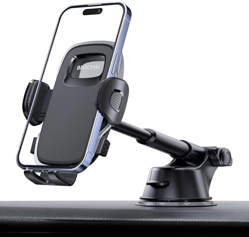 Universal 360° Adjustable Car Phone Holder with Telescopic Arm – Secure Suction Cup Mount for Dashboard and Windshield, Perfect for All Smartphones (4.8-7″) – Hands-Free Navigation and Enhanced Safety Drive Solution