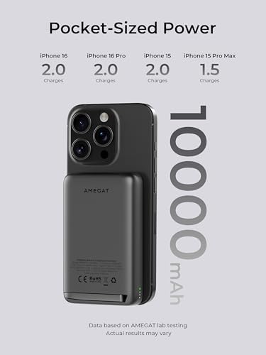 Magnetic 10000 m Ah Fast Charging Power Bank with Foldable Stand – Ultra-Compact USB-C Wireless Charger for i Phone 12/13/14/15/16 Series – Seamless Mag Safe Compatibility for On-the-Go Convenience and Quick Power Boosts