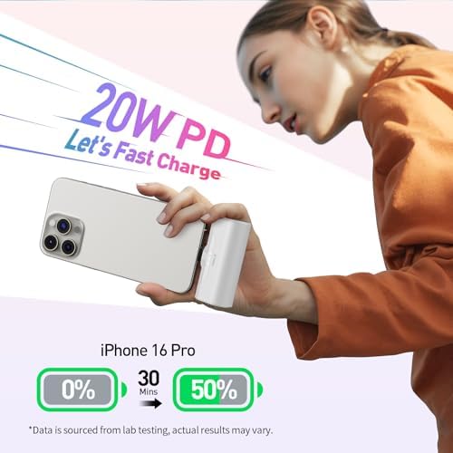 Ultra-Compact i WALK 4,500 m Ah Portable Charger for i Phone 16/15 & Samsung Galaxy S25/S24/S23 – Fast 20 W Power Bank with USB-C Connectivity for Seamless On-the-Go Charging – Lightweight Travel Essential for All Smartphones