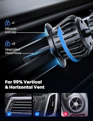 Lamicall Mag Safe Car Phone Mount – Ultra-Stable Magnetic Air Vent Holder with 20 Super Magnets for i Phone 16, 15, 14, 13 Pro Plus Max – Secure Hands-Free Navigation & Optimal Viewing Angles – Effortless Installation for Safe Driving