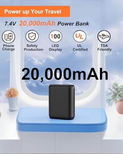 High-Capacity 20000 m Ah Rechargeable Battery Pack for Heated Vests – Dual USB Charging, Enhanced Performance, and Portability for Outdoor Adventures