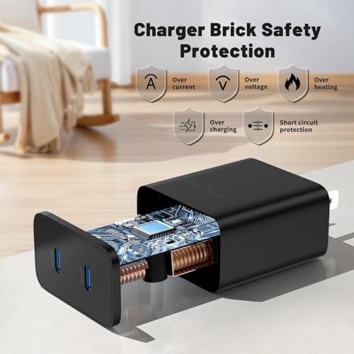 Dual 45 W Rapid Charge Kit with 10 ft USB C to C Cable – High-Performance Power Adapter for Samsung Galaxy S Series & Note Series – Unmatched Efficiency, Extended Cable Length, and Superior Safety Features for Fast Charging Needs