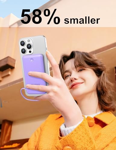 miisso Ultra Slim 10000 m Ah Portable Power Bank with Built-in Cables and Foldable Wall Plug – Compact USB-C Charger for i Phone, Samsung, i Pad & More – Perfect Travel Companion for On-the-Go Charging Efficiency