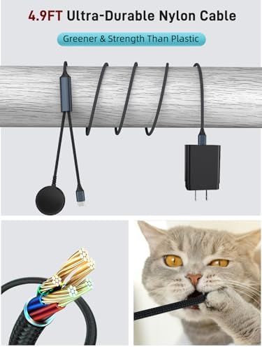 Revolutionary 2-in-1 Samsung Fast Charger for Galaxy Devices – 25 W USB-C Power Adapter with 4.9 ft Cable for Galaxy Watch Ultra/7/6/5/4/3 & S Series (S25/S24/S23/S22/S21/Note20/10) – Optimal Travel Solution for Quick & Efficient Charging