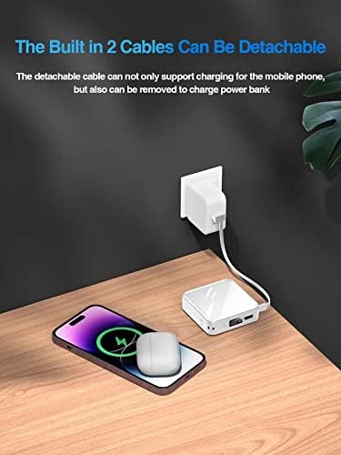 High-Capacity 20000 m Ah Fast Charging Power Bank with Built-in USB-C and i OS Cables – LED Display for Effortless Device Monitoring, Ideal for i Phone 14/13/12/11 & Samsung Galaxy, Lightweight Portable Charger for On-the-Go Power Solution