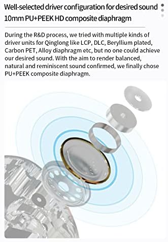 KBEAR Qinglong Hi-Fi Wired In-Ear Monitors – Premium Noise-Cancellation Earbuds with PU+PEEK Diaphragm for Unmatched Sound Precision, Ergonomically Designed for All-Day Comfort, Customizable Detachable Cable Ideal for Musicians and Audiophiles