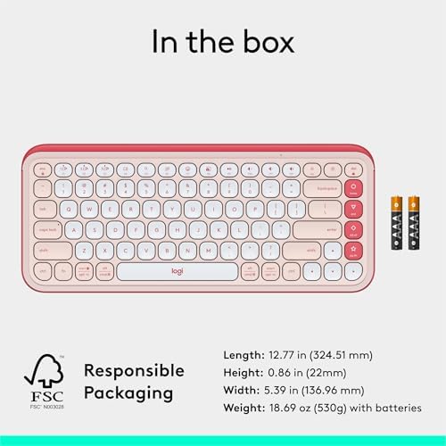 Elevate Your Workspace with the Logitech POP ICON Wireless Bluetooth Keyboard – Stylish Graphite & White Design, Effortless Multi-Device Switching, Comfortable Low-Profile Typing, and Customizable Keys for Enhanced Productivity on Laptops, Tablets, and PCs