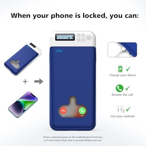 Cell Phone Lock Box with Timer,Portable Timed Phone Lock Box for iPhone and Android Phones, Self-Control Timer Phone Locker to Help Kids,Students Focus Back – Enhanced Compatibility and Speed