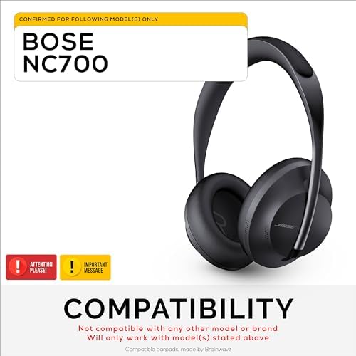 Upgrade Your Bose NC700 Experience with Brainwavz Premium Replacement Earpads – Soft PU Leather & Memory Foam for Ultimate Comfort and Enhanced Sound Quality – Effortless Installation in Minutes – Stylish Black Design for Superior Compatibility and Long-Lasting Durability