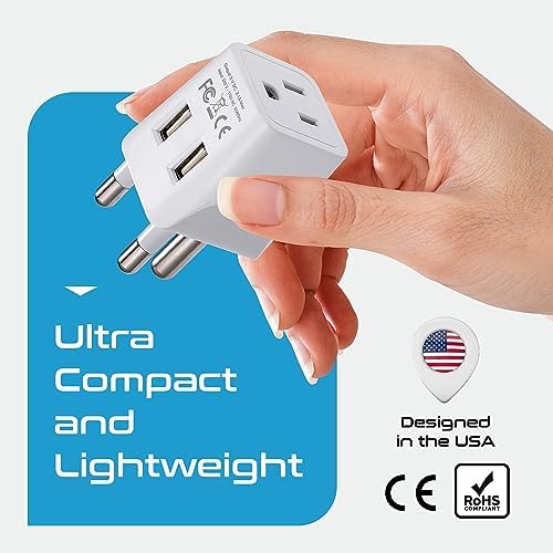 Compact Dual USB Travel Adapter for Effortless Charging in Australia, New Zealand, and China – Essential Type I Plug for Phones, Tablets, and Cameras – Quick Charge Capability with Universal Compatibility for Hassle-Free Global Adventures