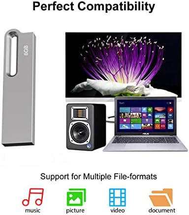 Aiibe 64 GB Flash Drive 5 Pack – Premium Metal USB 2.0 Memory Sticks, Waterproof & Portable Keychain Design for Effortless File Sharing and Secure Data Storage – Ideal for Home and Office Use