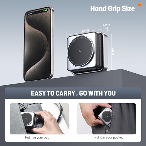Ultimate 3-in-1 Foldable Wireless Charging Station with Night Light – 2025 Enhanced Apple Mag Safe Compatible Charger for Fast 15 W Charging, Perfect for Travel and Home Use – Stylish & Functional Design for i Phone, Air Pods, and Apple Watch