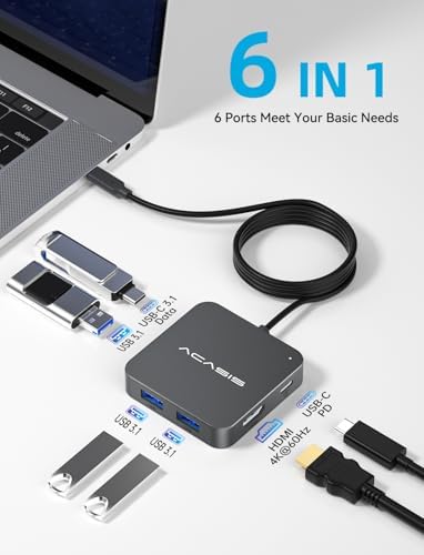 Revolutionize Your Workspace with the 4 FT USB C Hub – 10 Gbps Multiport Adapter Featuring 4 K HDMI Output and 100 W Power Delivery for Mac Book, Dell, Lenovo & i Pad Pro – Ultimate Connectivity with Versatile USB A3.1 Ports for Fast Data Transfers and Seamless Device Integration