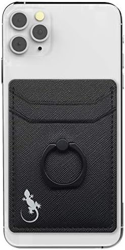 Gecko Universal Phone Ring Wallet – 360° Swivel Grip with Strong Adhesive for Credit Cards and Cash – Enhanced Stability and Comfort for Selfies, Videos, and Everyday Use – Compatible with All Cell Phone Models – Durable, Magnetic Mount Ready – Gray Finish – 90-Day Satisfaction Guarantee