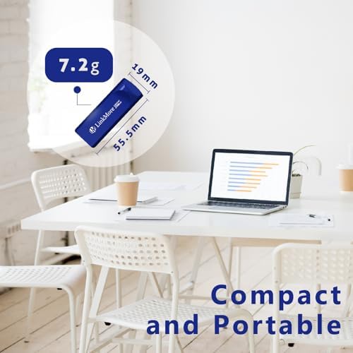 Maximize Your Data Storage with Link More EJECT32 256 GB USB 3.2 Flash Drive – Fast 100 MB/s Read Speeds & Retractable Design for Ultimate Portability and Compatibility with PC and Consoles