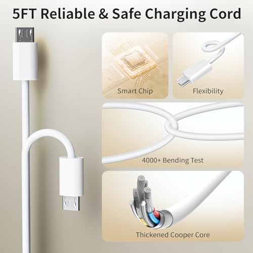 High-Performance 5 FT Micro B Power Supply Cable for Google Home Mini (1 st Gen) – Premium AC Charger in Elegant White for Enhanced Smart Device Efficiency – Tailored for Seamless Operation with Google Home Mini – Not Compatible with Google Home, Nest, or Google Mesh Systems – Reliable and Durable Charging Solution for Consistent Smart Home Functionality – Flexible Length for Optimal Speaker Placement – Ideal Replacement Power Adapter for Uninterrupted Performance and Maximum Convenience
