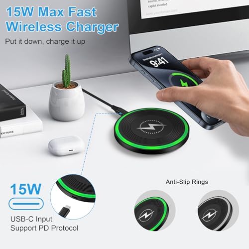 15 W Motorola Fast Wireless Charger Pad for Moto Razr 2025/2024 & Edge Series – Quick Charge 3.0 Compatible, Sleek Design, Safe & Efficient Charging Solution for Modern Devices