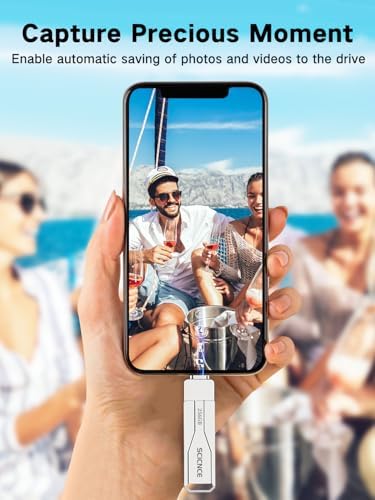 Unleash Your Digital Freedom with the SCICNCE 512 GB Flash Drive: Effortless Plug and Play Memory Stick for i Phone, i Pad, Android, and PC – Ultimate Storage Solution for Photos, Videos, and Documents in Sleek Metal Silver Design – Fast Transfers, No App Required, Perfect for On-the-Go Backup