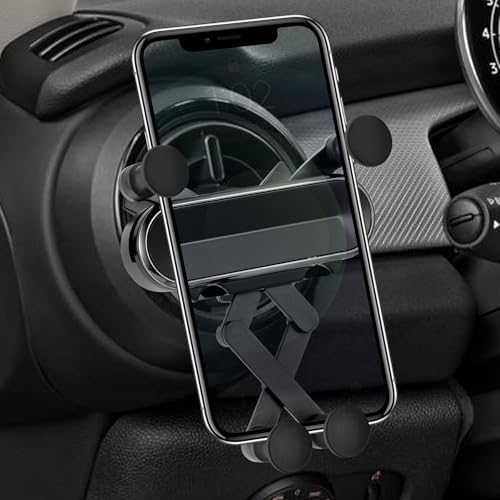 Mini Cooper-Specific Cell Phone Holder Mount for Enhanced Driving Safety and Convenience – Circular Air Vent Compatible Cradle for Models Including Countryman, Paceman, Clubman, Hardtop, and JCW Series R52-R60 F56-F60 – Effortless Installation and Superior Smartphone Accessibility