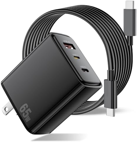 High-Performance 65 W USB-C Charger for HP Elite Book & Pro Book Series | Rapid Charging Power Adapter with 5.9 FT Cable | Compact & Durable Design for Professionals | Enhanced Power Delivery & Safety Features for Optimal Device Efficiency