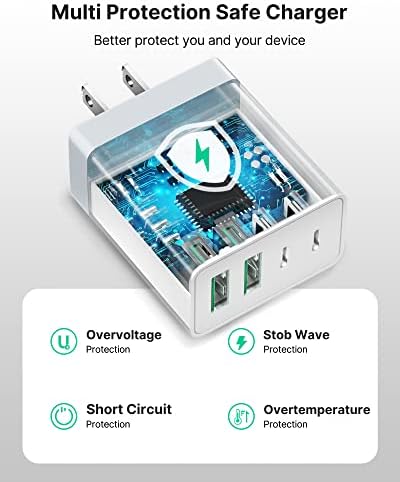 Aiminu 40 W 4-Port USB C Wall Charger Block 3-Pack – Efficient PD Fast Charging Solution for i Phone 15/14/13/12/11/Pro Max, i Pad & Android Devices – Ideal for Home, Travel, and Multi-Device Power Needs