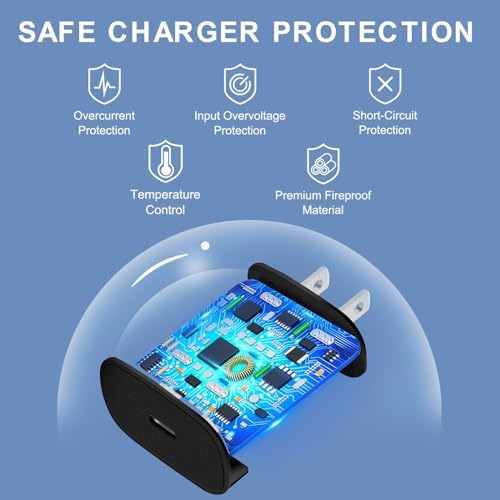 30 W Ultra-Fast USB C Wall Charger with 10 FT Cable in Stylish Purple Gradient | Rapid Charging Solution for Phone 15 Series & S24 Ultra Plus | Compact & Versatile Power Adapter for Modern Devices