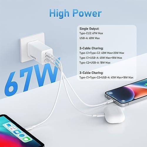 Ultimate 120 W Ga N USB-C Fast Charger with 4 Ports – High-Speed Charging for i Phone, Mac Book, Galaxy & More – PD 3.0 & QC 3.0 Compatible – 6.56 ft USB-C Cable Included – Safe, Efficient, and Portable Power Hub for Home, Office, and Travel – Universal Device Compatibility with Overheat & Short Circuit Protection