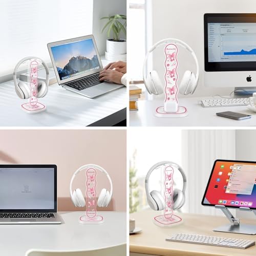 CamyCosy Headphone Holder for Desk, Gaming Headset & Earphone Stand with Tulip Flowers Pattern – Enhanced Compatibility and Speed