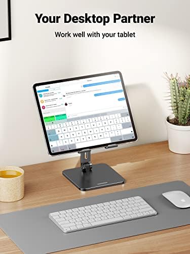 UGREEN Adjustable Tablet Stand for i Pad – Sturdy Aluminum Desk Holder with Enhanced Stability for Pro, Air, and Mini Models – Optimized Viewing Comfort, Portable Design, and Sleek Black Finish – Ideal Home & Office Accessory