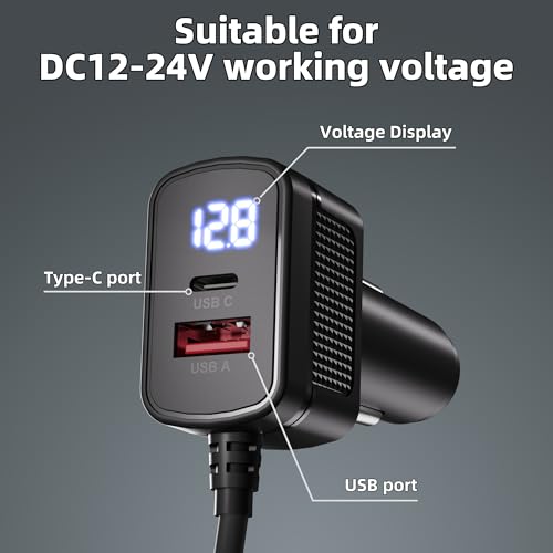 Starlink Mobile Power Hub: 100 W Waterproof Car Charger with Dual USB & Type-C Ports – Flexible 10 FT & 3 FT DC Cables for Seamless Satellite Internet on the Go
