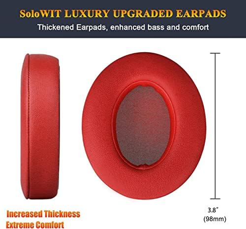 Transform Your Beats Studio Listening with Solo WIT Premium Replacement Ear Pads – Luxurious Soft Protein Leather Cushions Featuring Noise Isolation Memory Foam for Ultimate Comfort and Superior Sound Quality, Vibrant Orange Design for Enhanced Style with Studio 2 & 3 Headphones