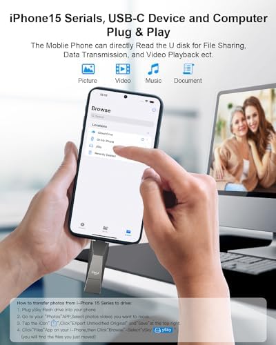 Ultra-Fast 256 GB USB-C 3.2 Gen2 SSD Flash Drive – 2-in-1 OTG Thumb Drive with Keychain Leather Case for Effortless Data Transfer and Enhanced Device Compatibility