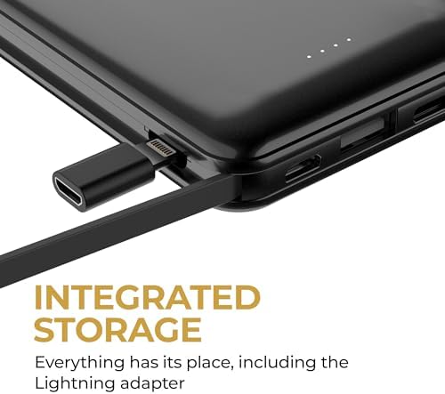 HALO HUB-LINK™ 10,000 m Ah Power Bank with Integrated Cables & Fast Charging – Ultimate Portable Charging Solution for All Devices – Seamless Compatibility & Smart Battery Protection – Compact Design for On-the-Go Power